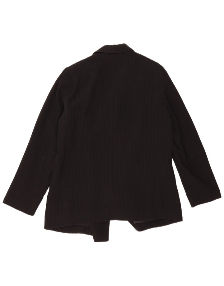 Everlane Damen-Blazer, zweireihig, US 12, Größe L, Schwarz, Nadelstreifen
