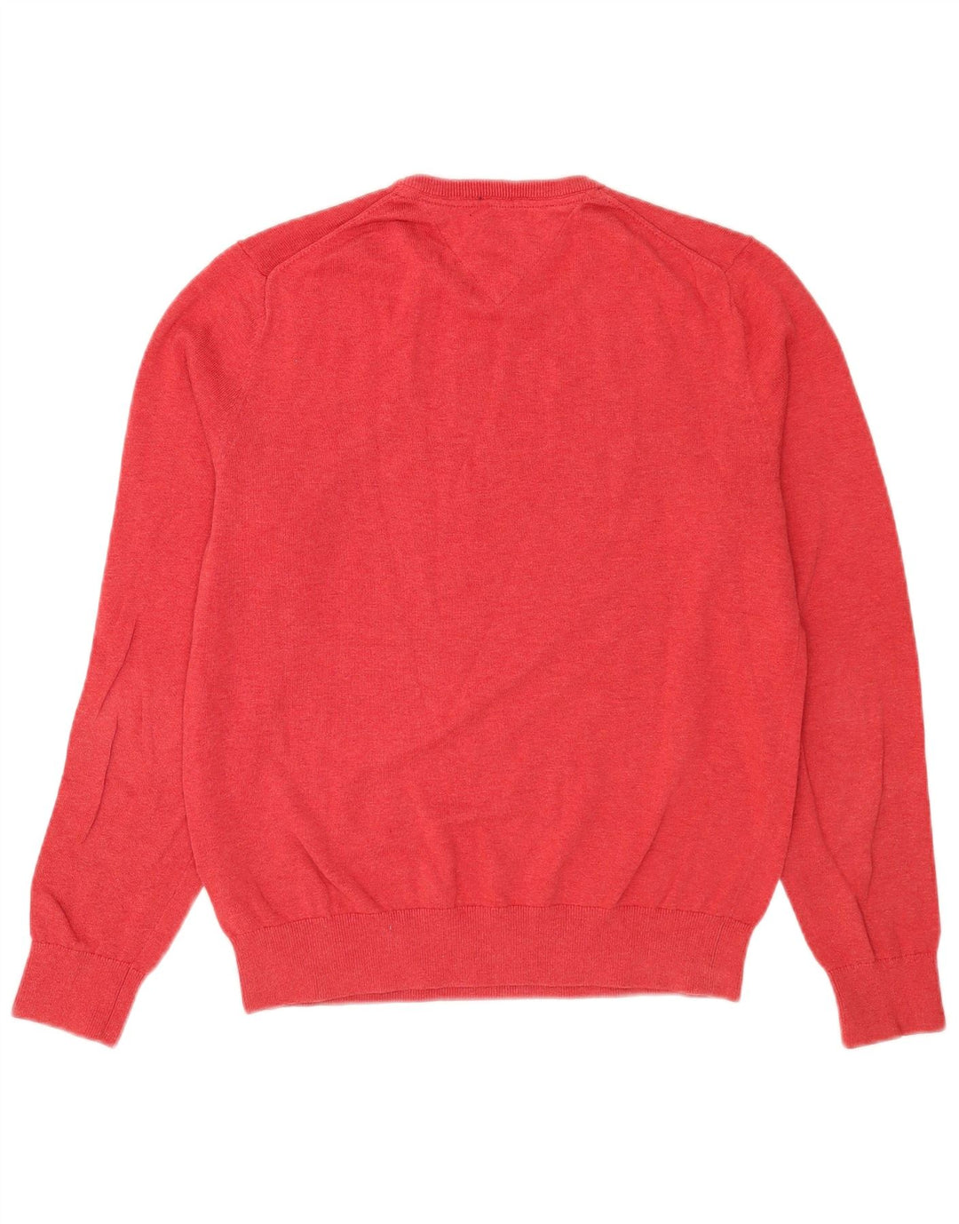 Tommy Hilfiger Herren-Pullover mit Rundhalsausschnitt, Größe S, rote Baumwolle
