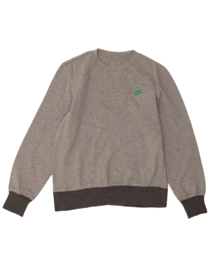 Nike Herren Sweatshirt Pullover UK 38/40 Mittelgrau gefleckte Baumwolle