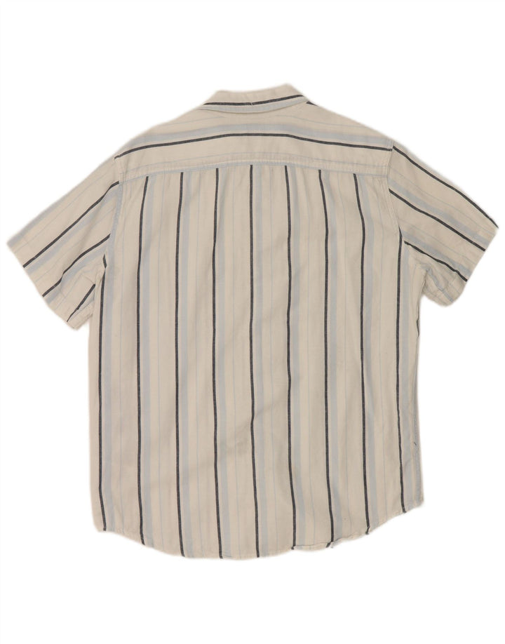 Levi's Herren-Hemd, kurzärmelig, Standard-Passform, mittelweiß, gestreift, Baumwolle