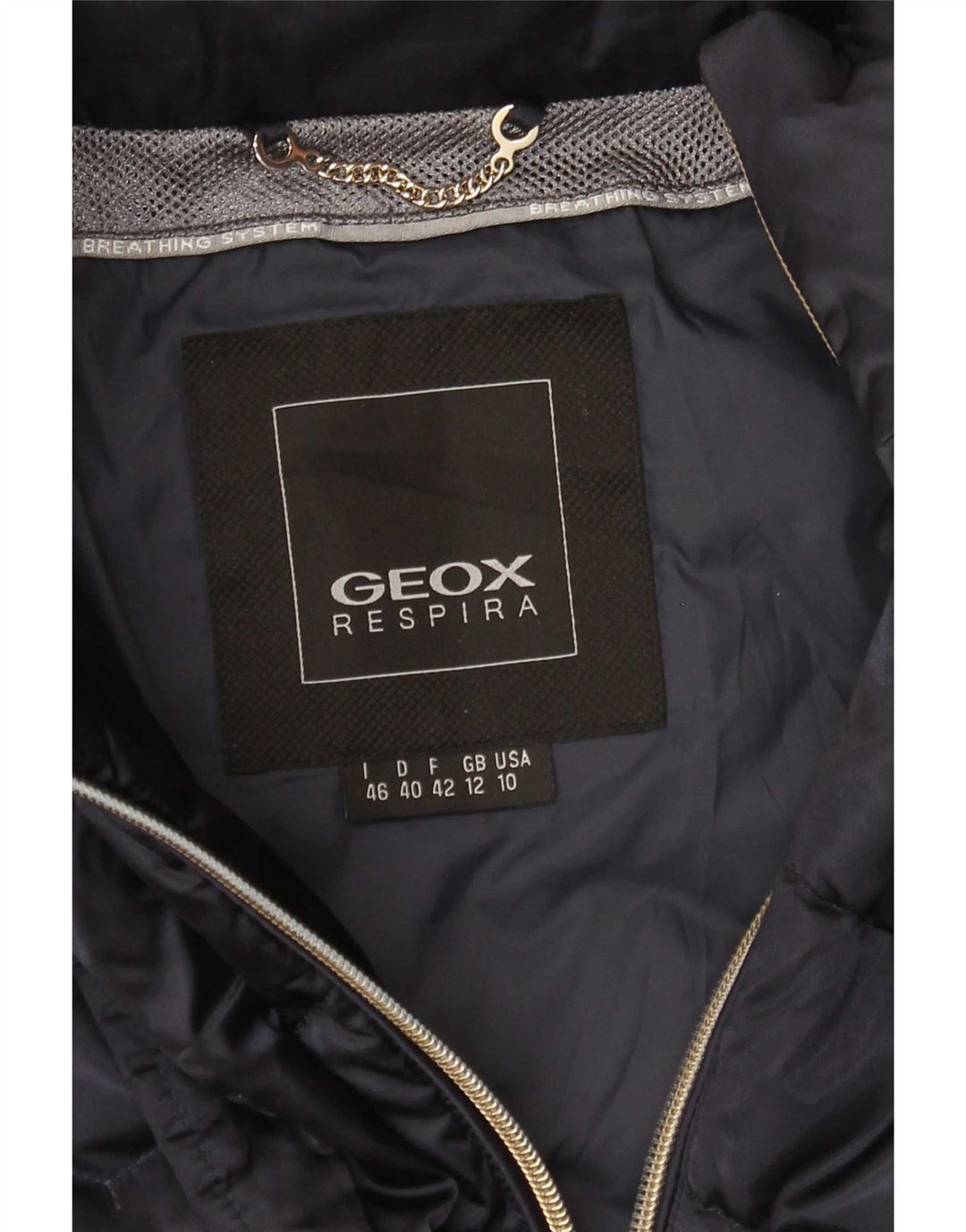 Geox Damen Respira Wattierter Mantel UK 12 Medium Marineblau