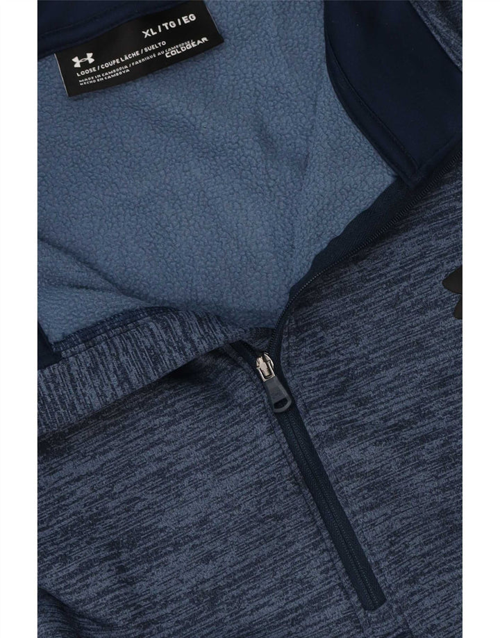 Under Armour Herren Cold Gear Pullover-Trainingsanzugoberteil XL Marineblau gefleckt