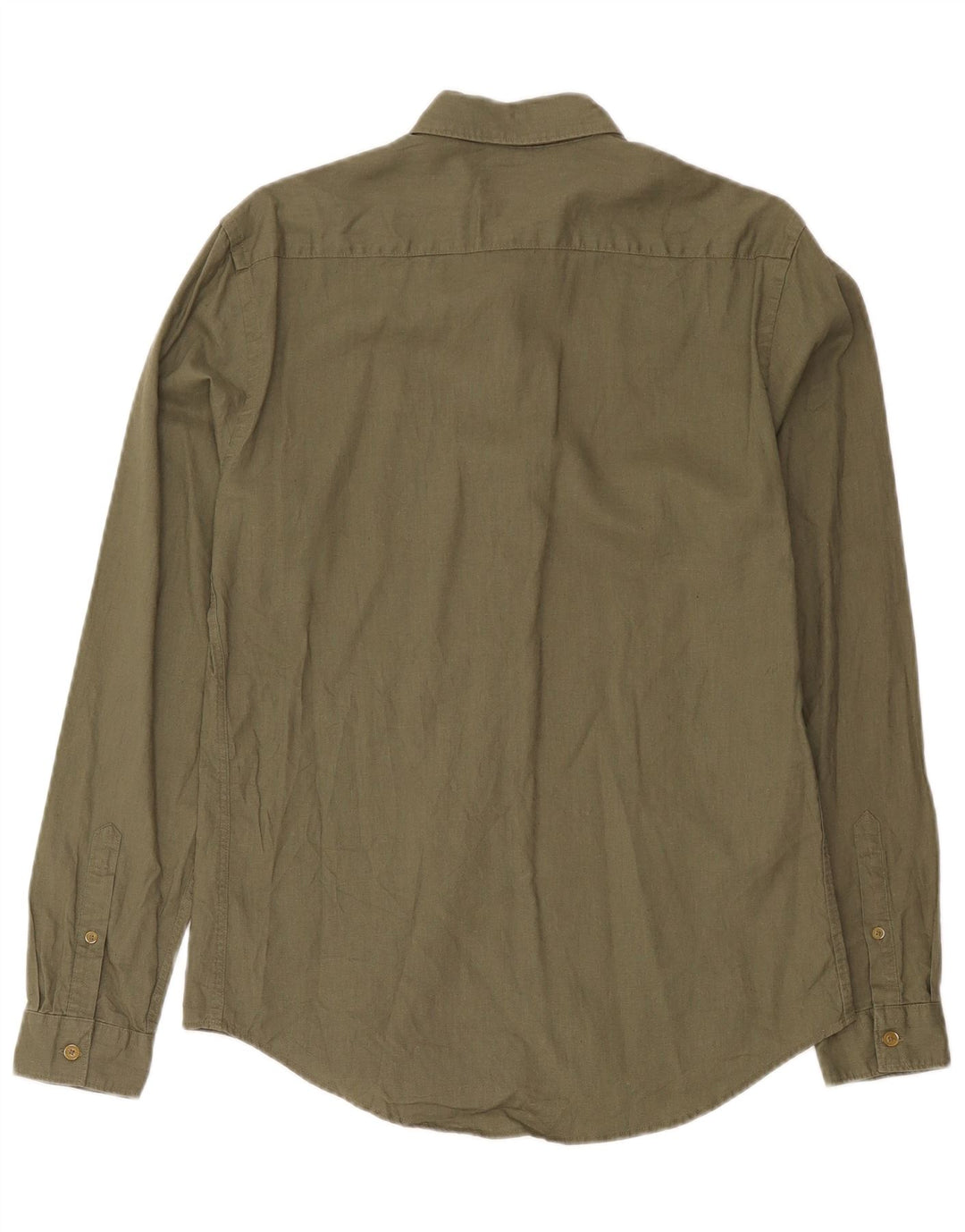 Zara Slim Fit Pullover-Hemd für Herren, Mittelkhaki, Leinen