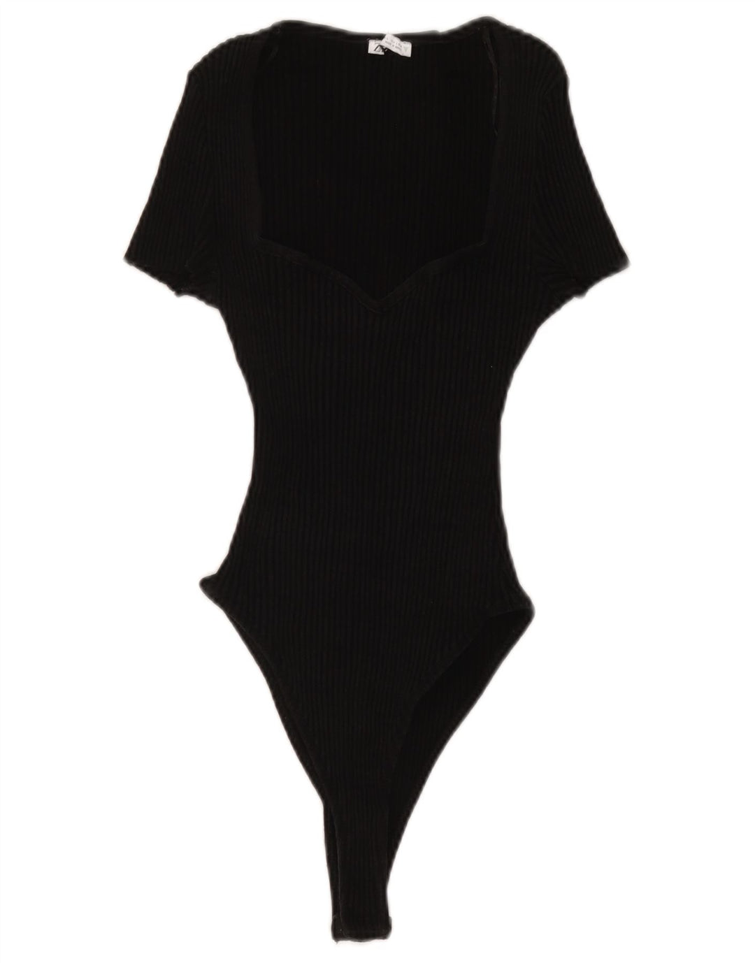 Kurzärmliger Damen-Body von Zara, UK-Größe 46, Größe L, Schwarz, Baumwolle