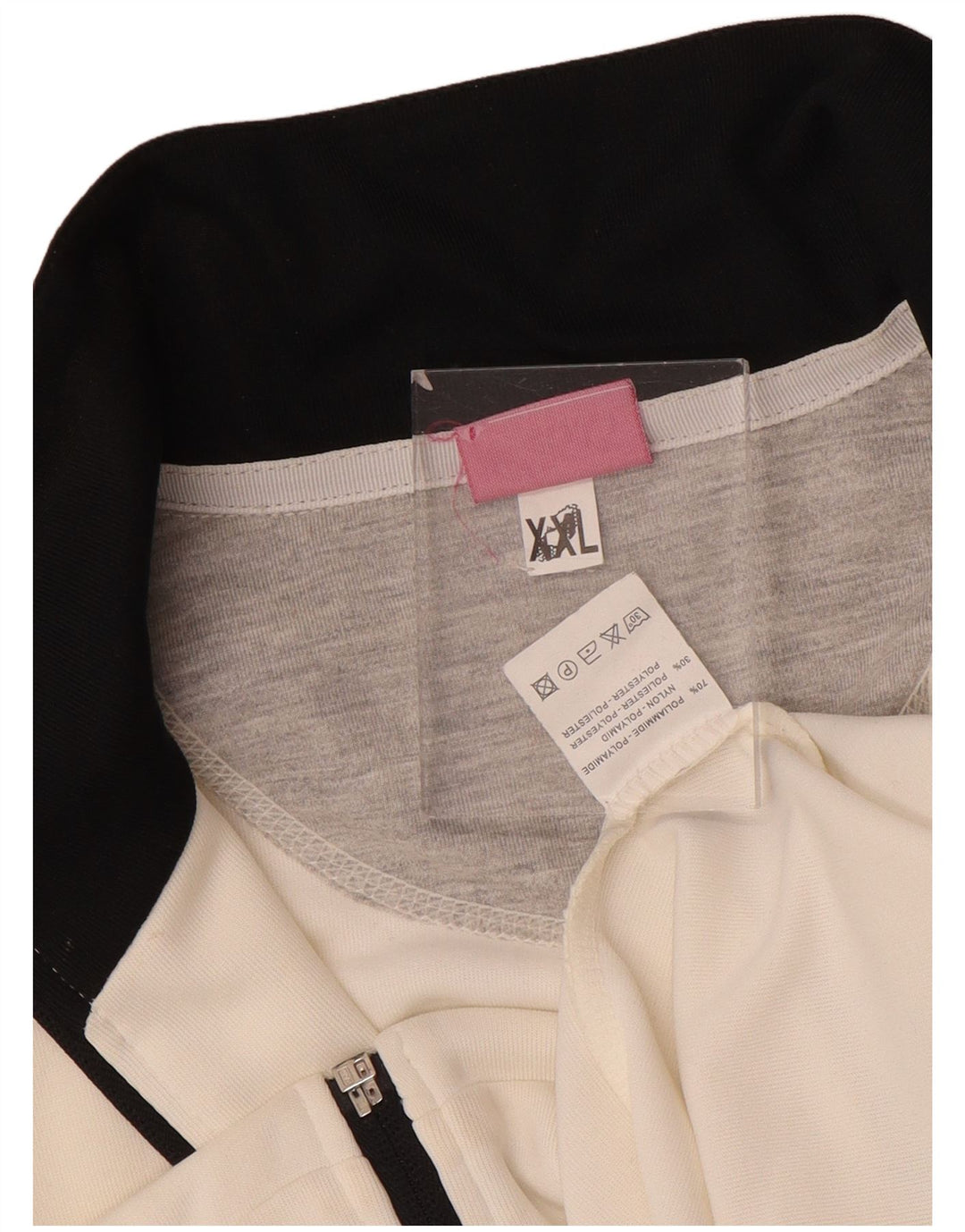Asics Damen-Trainingsanzug-Top-Jacke, UK 20 2XL, weißes Colourblock-Nylon