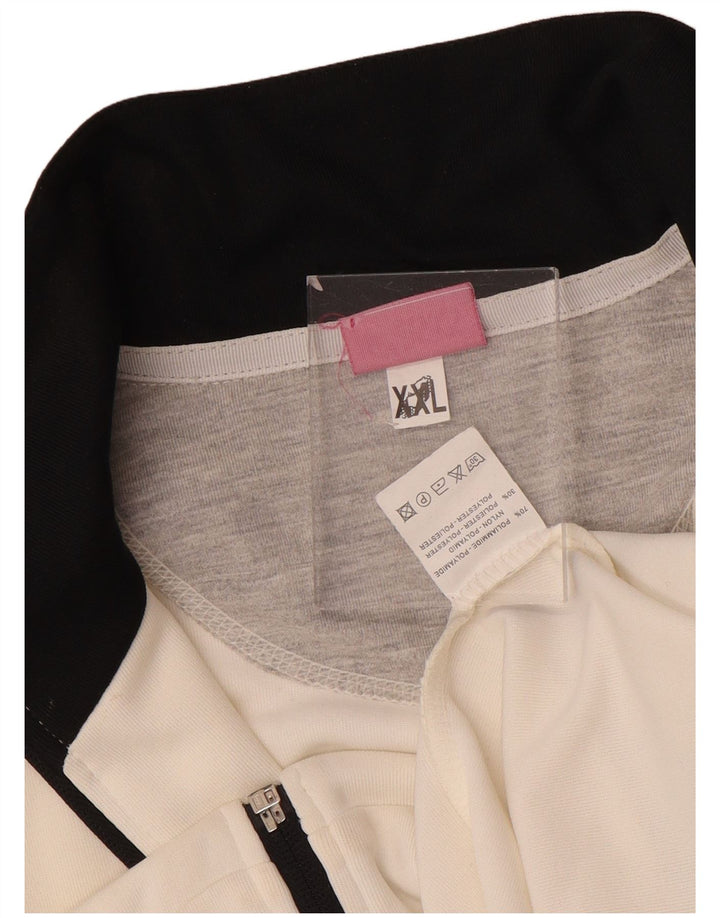 Asics Damen-Trainingsanzug-Top-Jacke, UK 20 2XL, weißes Colourblock-Nylon