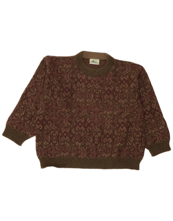 Rodes Damen-Pullover mit Rundhalsausschnitt, UK 16, Größe L, Khaki, Paisleymuster