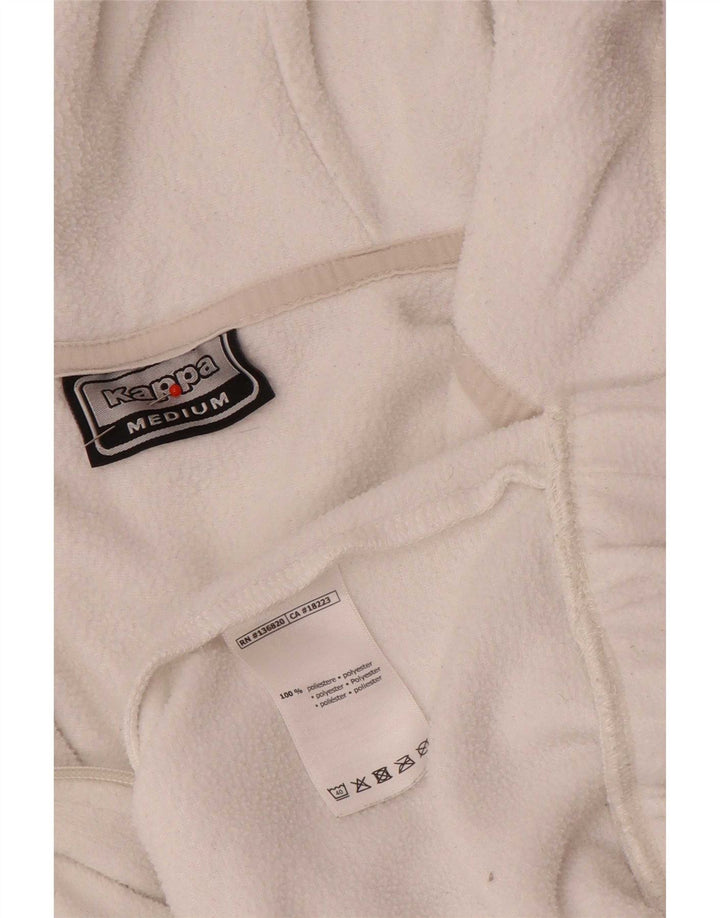 Kappa Herren-Fleecepullover mit grafischer Kapuze, mittelweißes Farbblock-Polyester