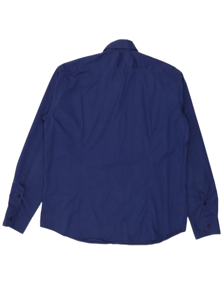 Trussardi Herrenhemd Größe 43 17 XL Blaue Baumwolle