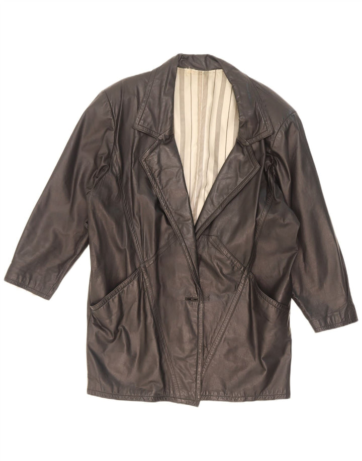 C&A Damen Ledermantel UK 18 XL Schwarz