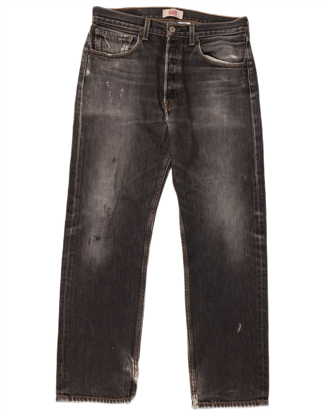 LEVI'S Herren 501 Straight Jeans W32 L32 Schwarze Baumwolle