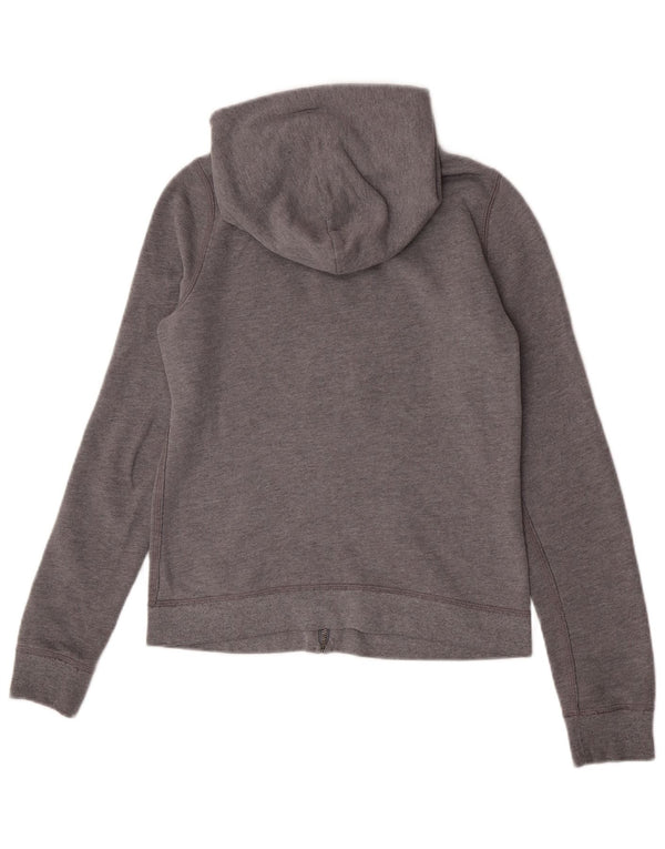 Hollister Womens Graphic Zip Hoodie Sweater UK 12 Mittelgraue Baumwolle