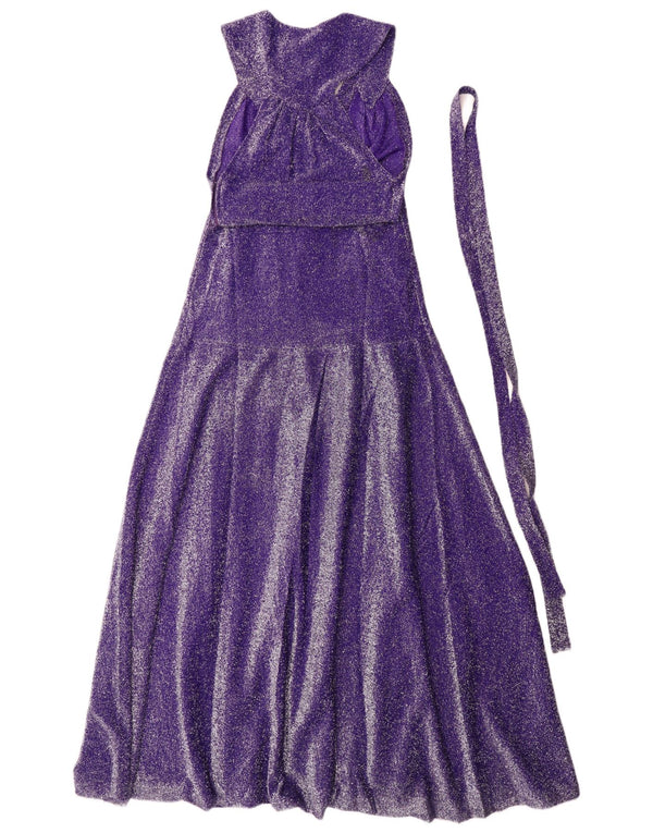 Vintage Damen Ärmelloses Maxikleid IT 42 Mittellila
