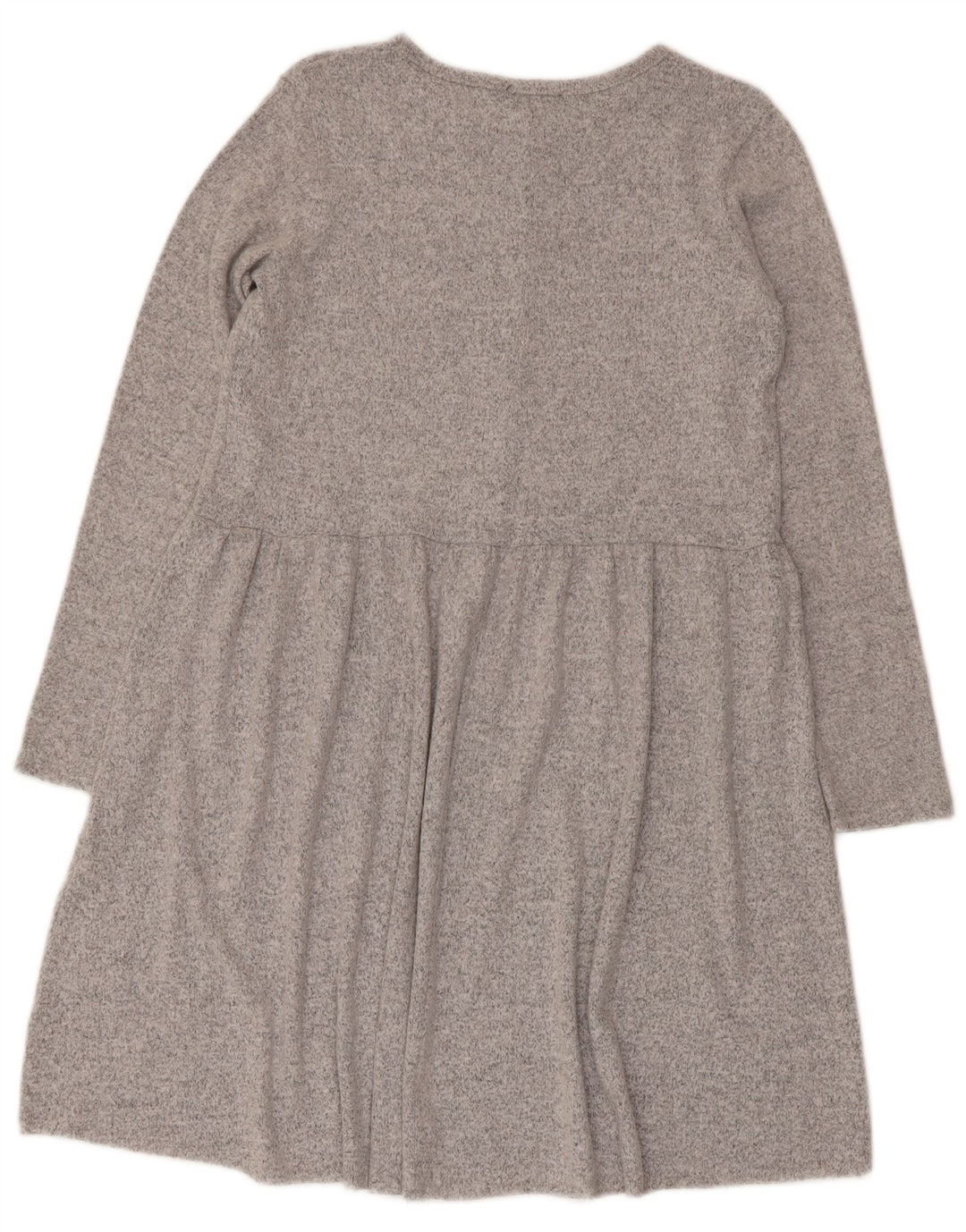Zara Damen Langarm-Basic-Kleid UK 10 Small Grau Polyester