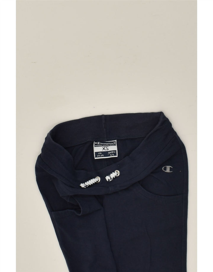 CHAMPION Girls Tracksuit Trousers 5-6 Years XS Navy Blue | Vintage Champion | Thrift | Second-Hand Champion | Used Clothing | Messina Hembry 