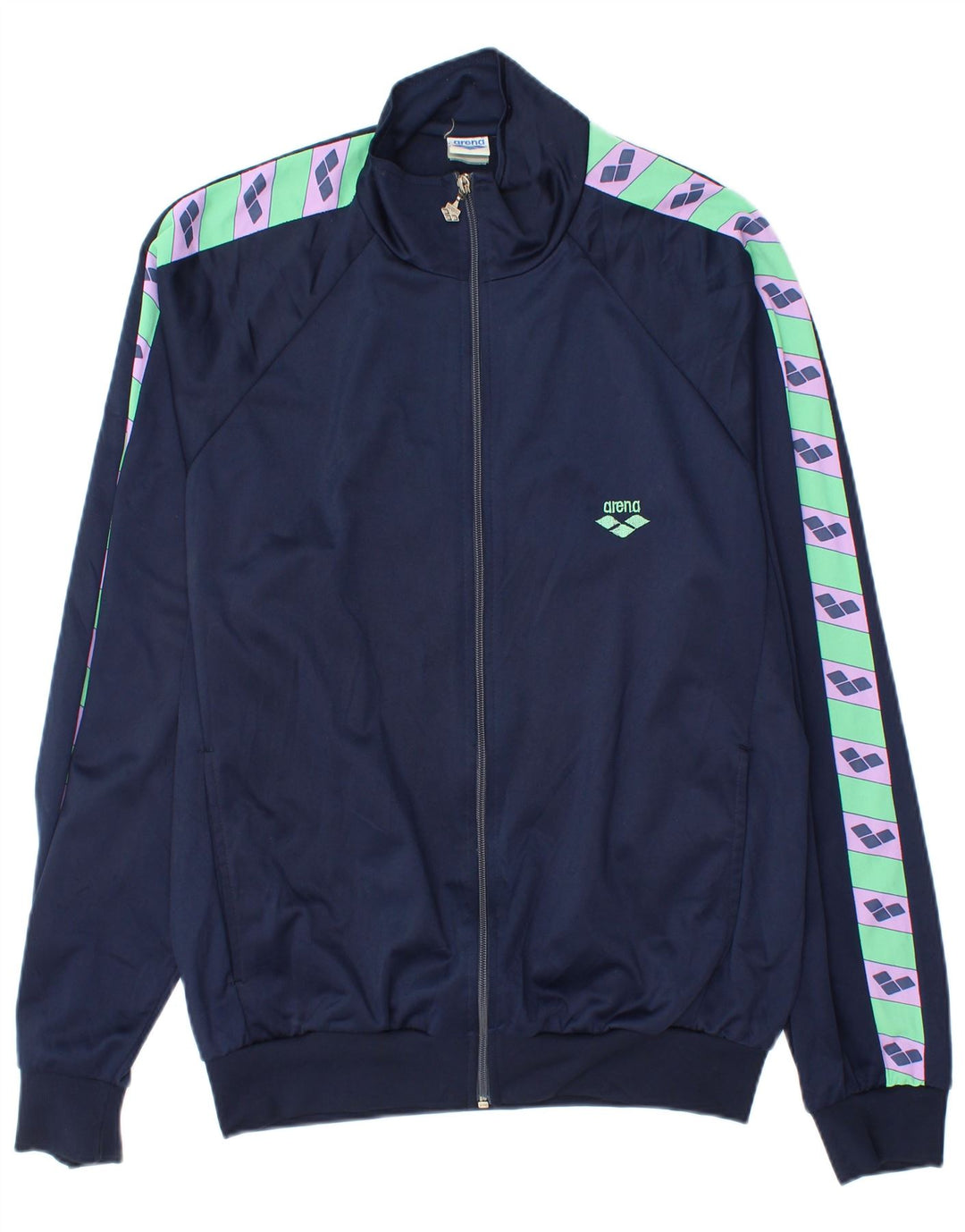 Arena Herren-Trainingsanzugoberteil mit Grafik, groß, Marineblau, Farbblock