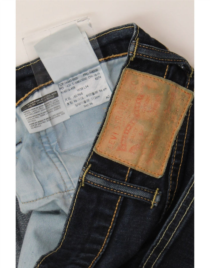Levi's Herren 522 Straight Jeans W38 L34 Marineblaue Baumwolle