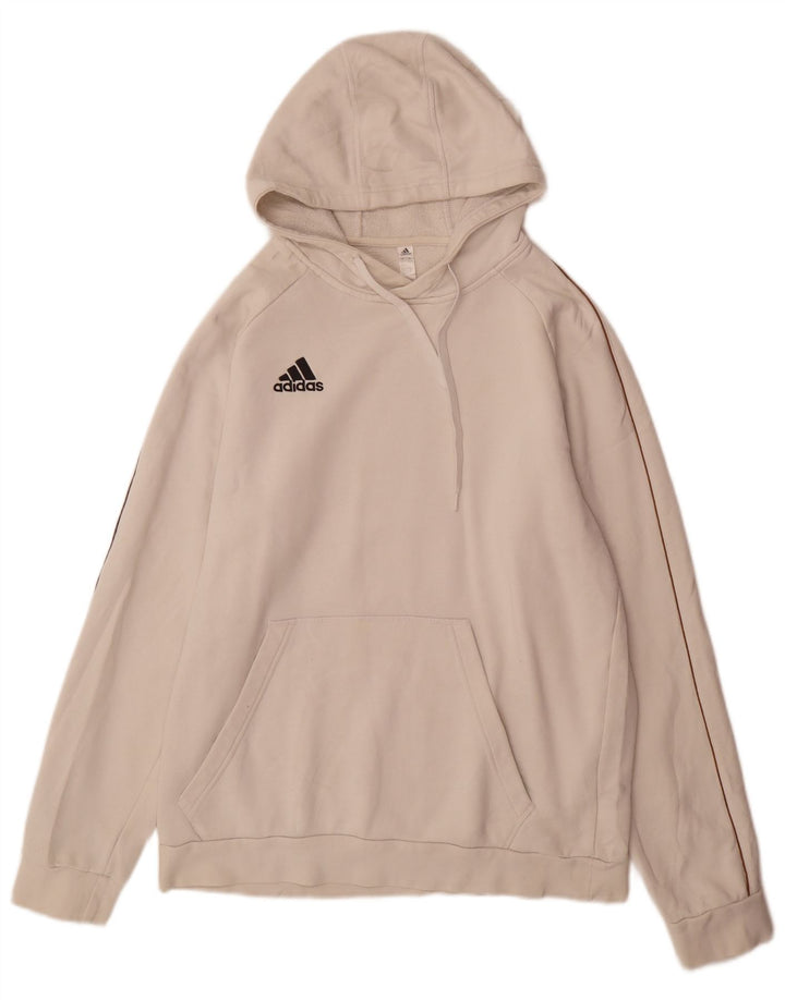 ADIDAS Mens Hoodie Jumper Large White Cotton