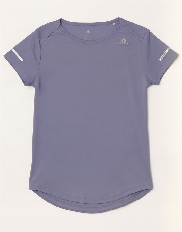 Adidas Damen Lauf-T-Shirt Top UK 8/10 Small Lila Polyester