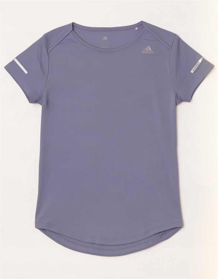 Adidas Damen Lauf-T-Shirt Top UK 8/10 Small Lila Polyester