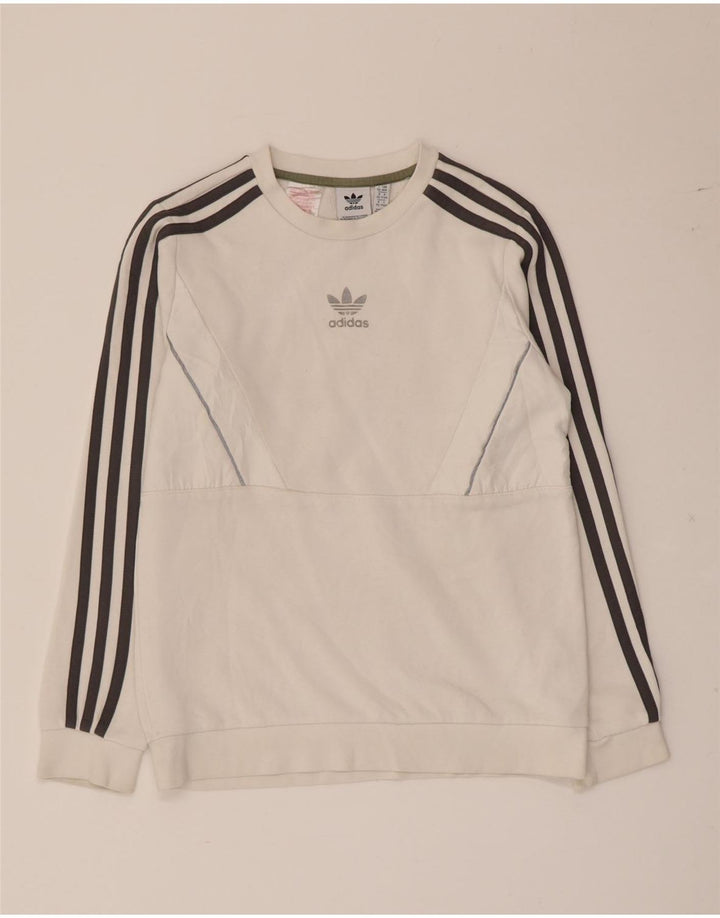 Adidas Jungen Sweatshirt Pullover 11-12 Jahre weiße Baumwolle