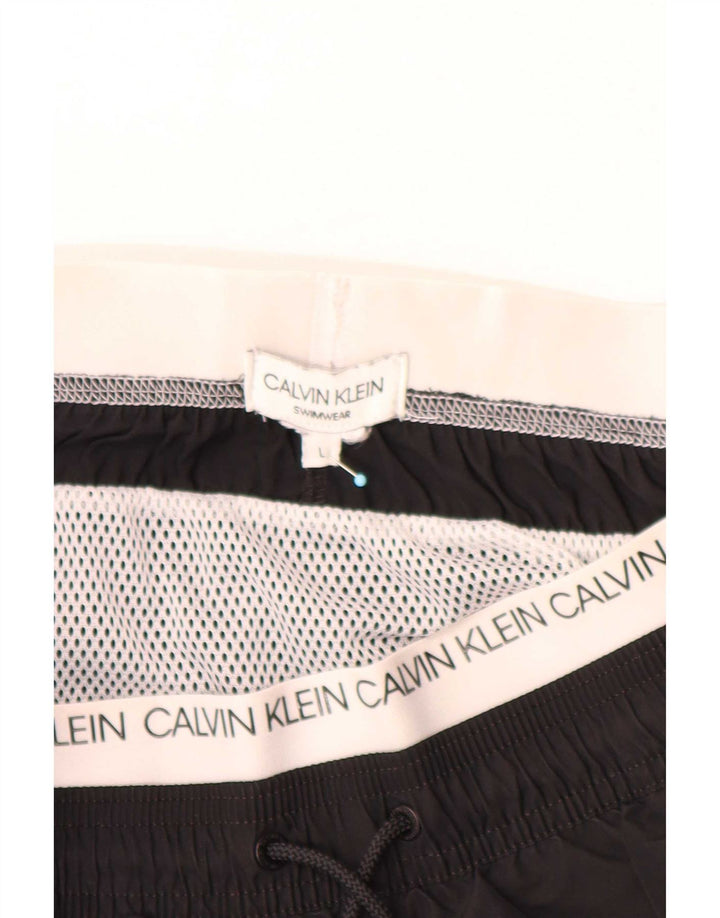 Calvin Klein Herren-Badeshorts mit Grafik, groß, Schwarz, Farbblock