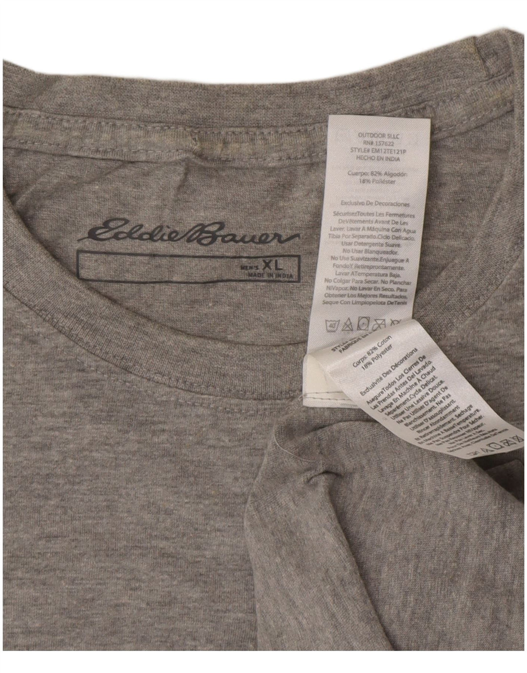 EDDIE BAUER Herren Grafik T-Shirt Top XL Grau Baumwolle