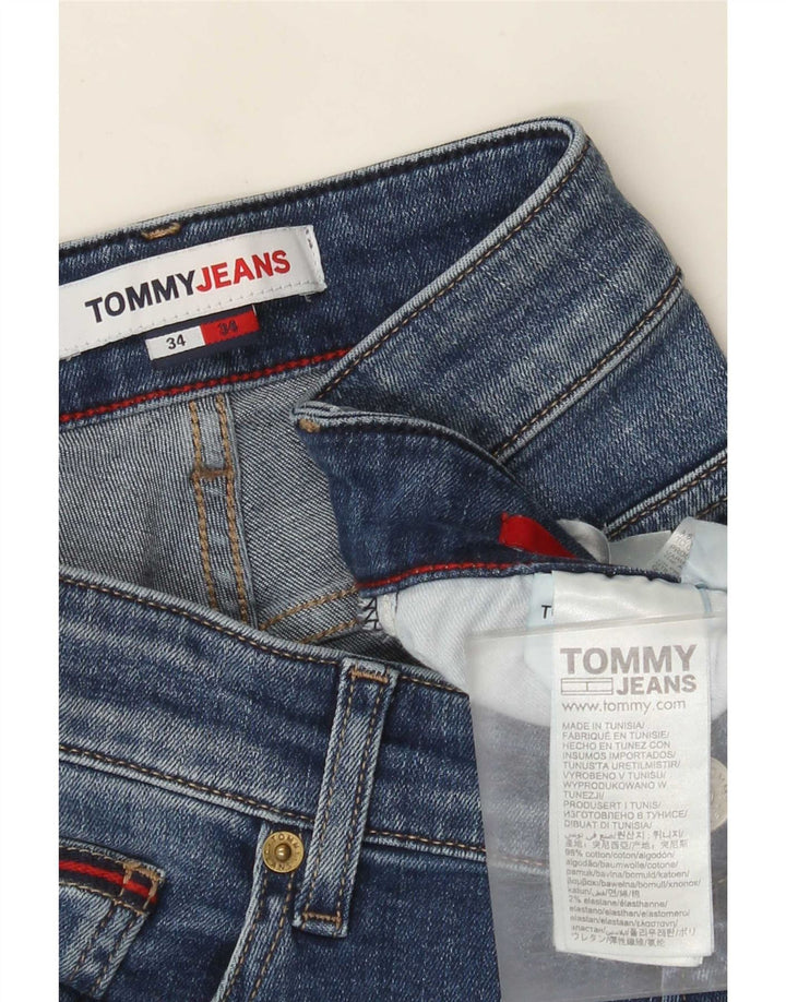 Tommy Hilfiger Herren Slim Jeans W34 L34 Blaue Baumwolle