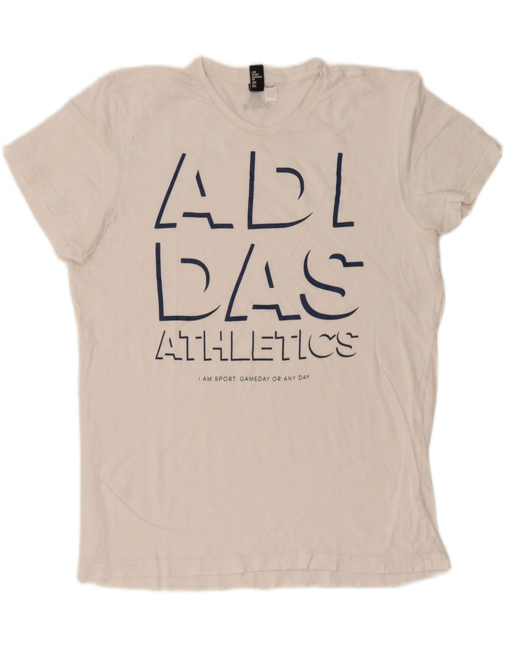 Adidas Herren Grafik T-Shirt Top Large Weiß