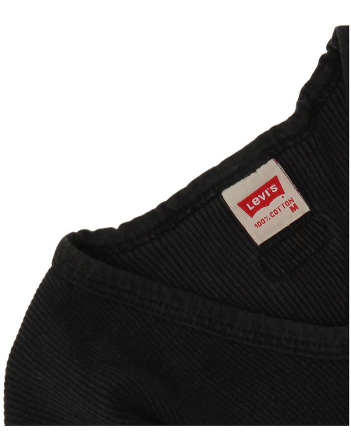 Levi's Damen Top Langarm UK 12 Medium Schwarz Baumwolle