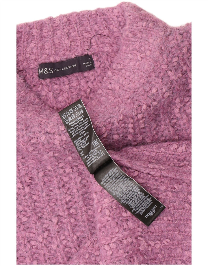 Marks & Spencer Damen-Pullover mit U-Boot-Ausschnitt, Gr. 8, Lila, Polyester