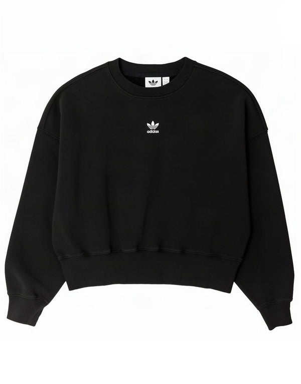 Adidas Damen Crop Oversized Sweatshirt Pullover UK 4 XS Graue Baumwolle