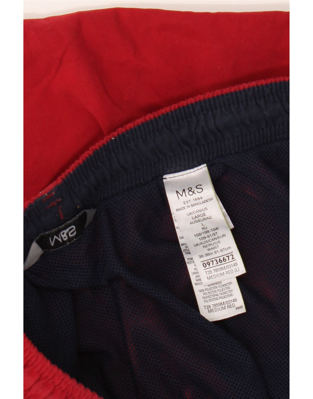 Marks & Spencer Herren-Badeshorts, groß, rot, Polyester