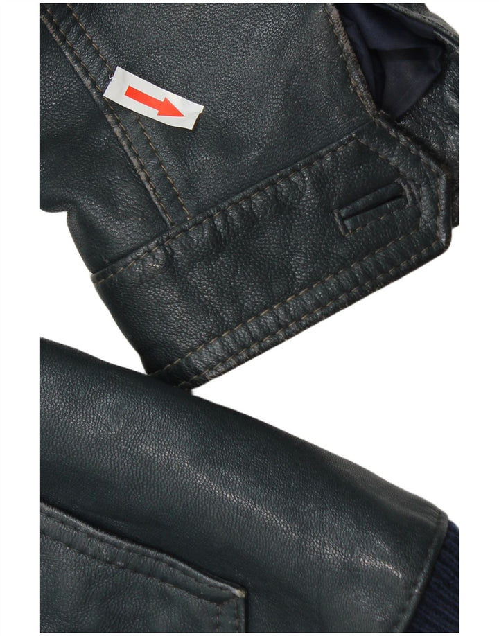 C&A Herren Lederjacke UK 36 Small Blaues Leder