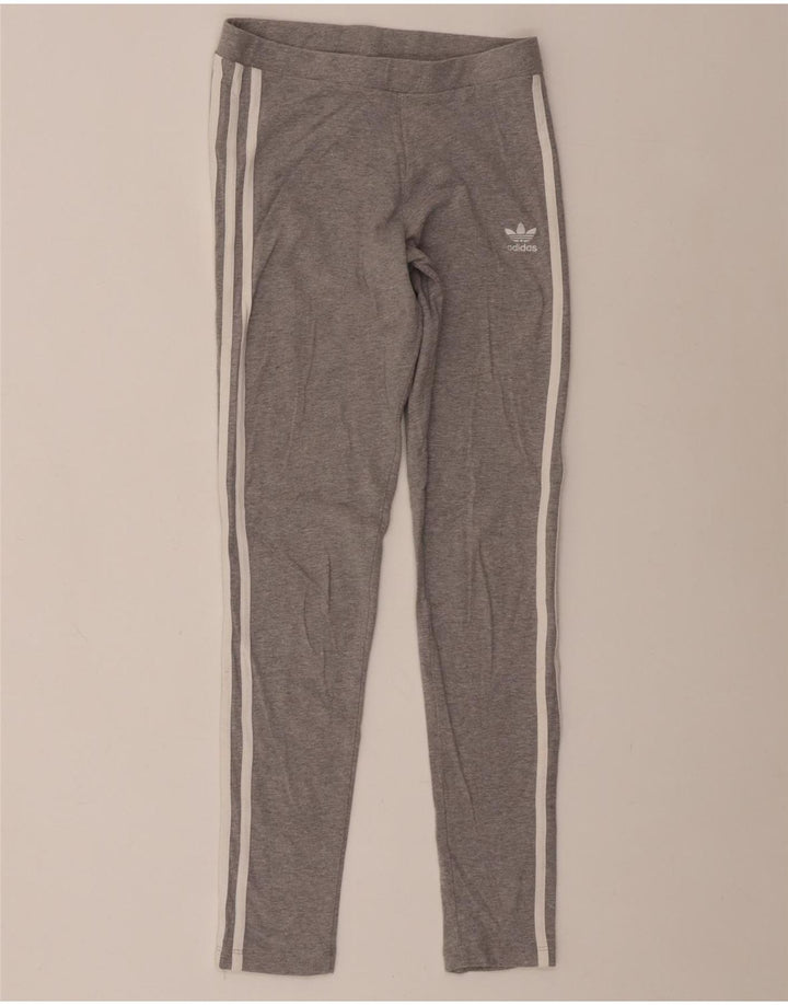 Adidas Damen Leggings UK 6 XS Graue Baumwolle