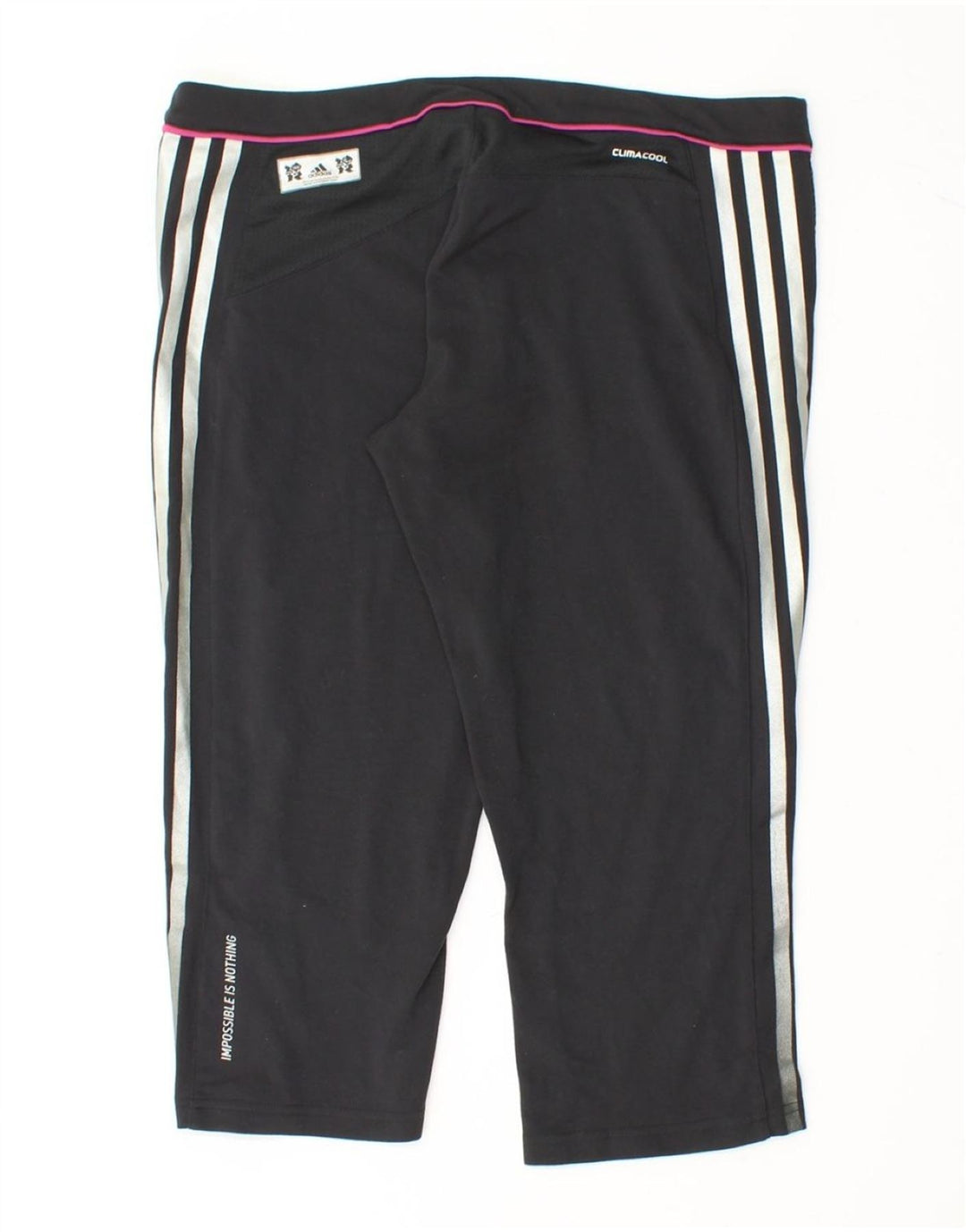ADIDAS Womens Climacool Capri Leggings UK 14 Large  Black Polyester