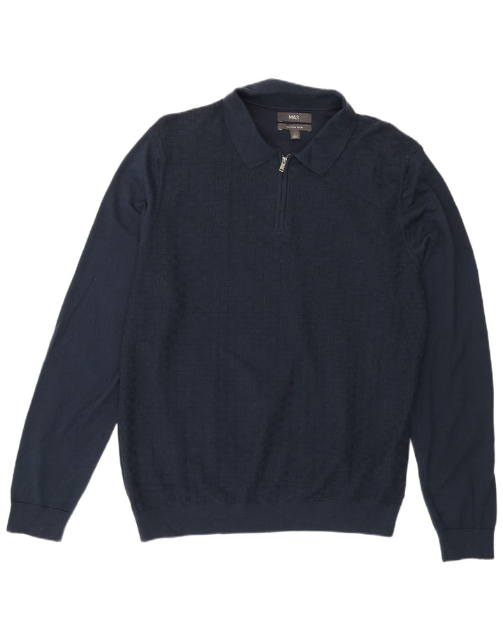 Marks & Spencer Herren-Pullover mit Rollkragen, groß, marineblau, geometrisch