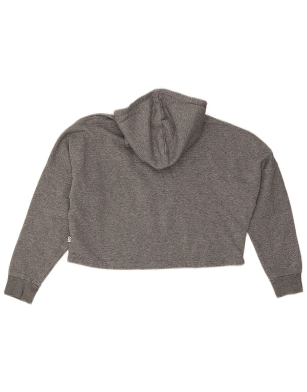 Puma Mädchen Graphic Crop Hoodie Pullover 11–12 Jahre graue Baumwolle