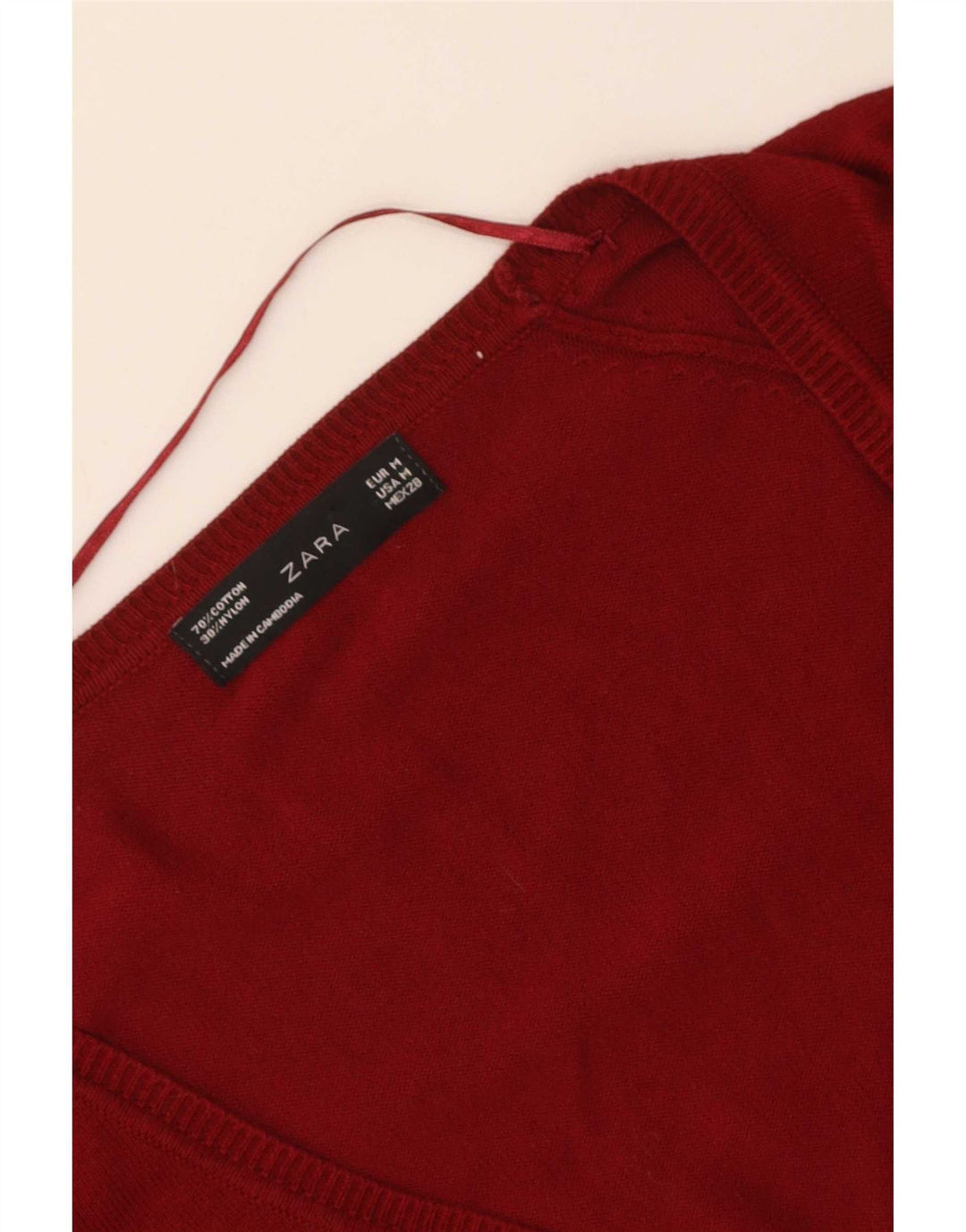 Zara Damen-Cardigan-Pullover UK 12 Mittelrote Baumwolle