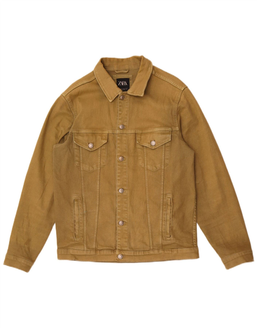 Zara Herren Jeansjacke UK 38 Medium Khaki