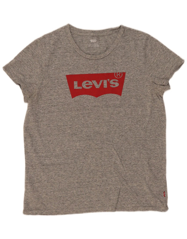 Levi's Damen T-Shirt mit Grafik, UK 12, Mittelgrau