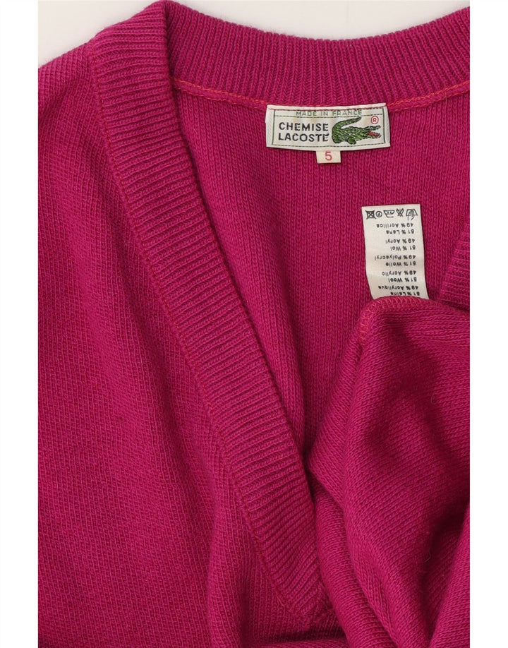 LACOSTE Herren-Pullover mit V-Ausschnitt, Größe 5, große rosa Wolle