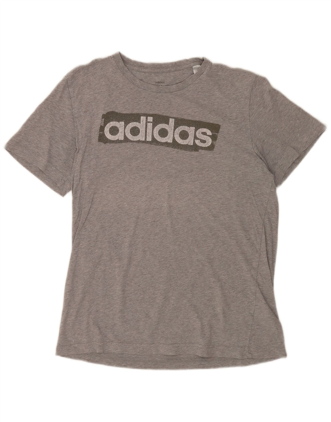 Adidas Herren Grafik-T-Shirt aus mittelgrauer Baumwolle