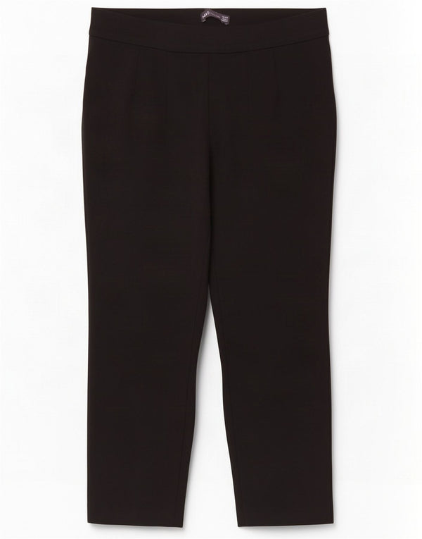 Marks & Spencer Damen-Hose mit kurzem Schnitt, UK 14, Größe L, W32, L24, schwarze Viskose