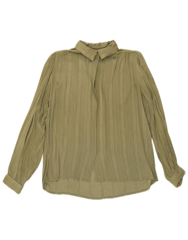 Vintage Damen Shirt UK 16 Groß grün gestreift