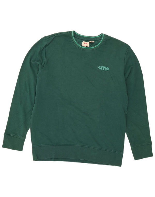 Levi's Herren-Sweatshirt-Pullover XL aus grüner Baumwolle
