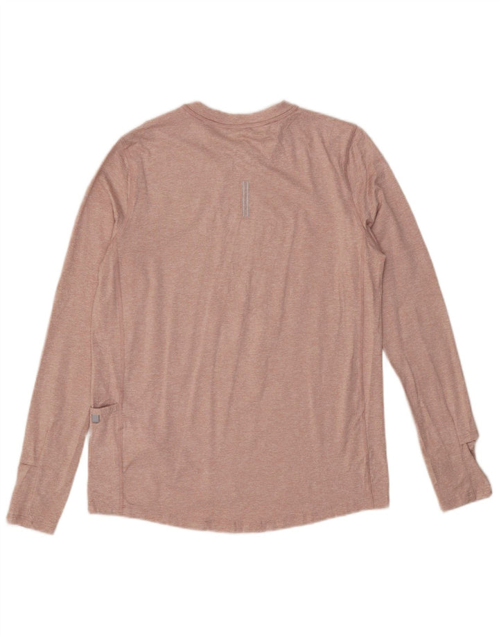 Nike Damen-Laufoberteil, langärmlig, UK 10, klein, rosa geflecktes Polyester
