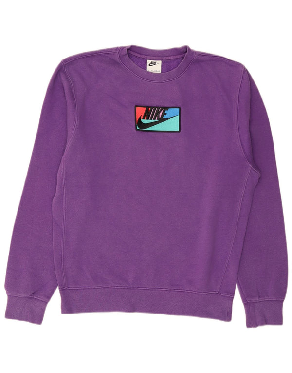 Nike Herren Graphic Regular Fit Sweatshirt Pullover XS Lila Baumwolle