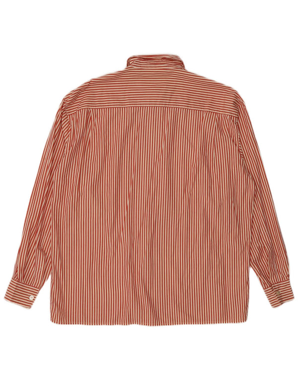 Max Mara Womens Weekend Shirt UK 16 Große rote Nadelstreifen-Baumwolle