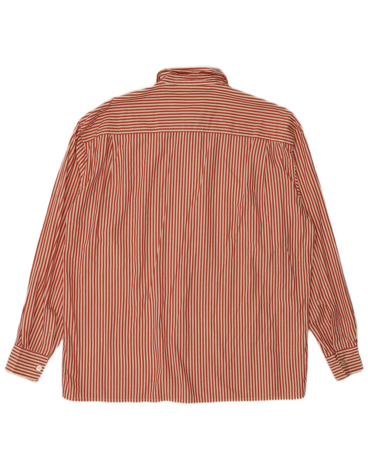 Max Mara Womens Weekend Shirt UK 16 Große rote Nadelstreifen-Baumwolle
